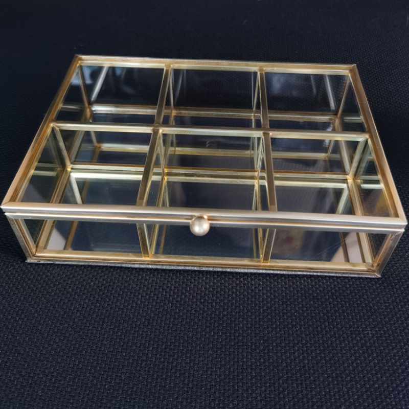 Portable Organizer Factory - Gold Mirror Jewelry Tray