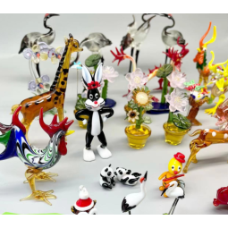 Tabletop Ornament Manufacturer - Mini Glass Animal Decoration