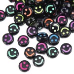 Smile Face Beads Factory - 10mm Acrylic Crackle Spacer Beads