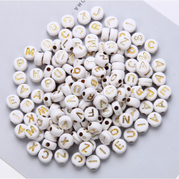 Plastic Beads Factory - 4x7mm A-Z Alphabet Jewelry Beads