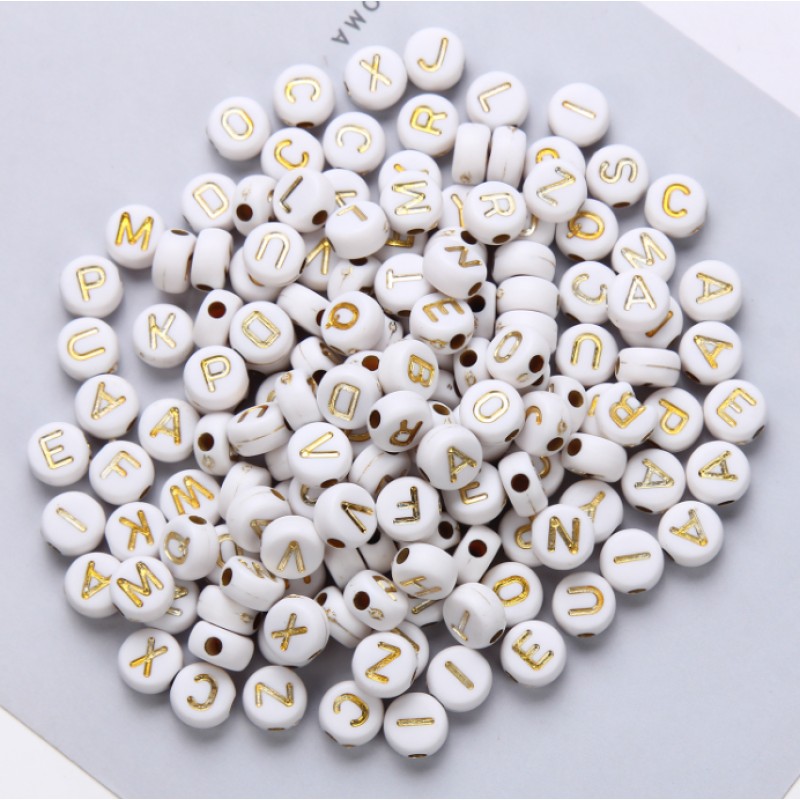 Plastic Beads Factory - 4x7mm A-Z Alphabet Jewelry Beads
