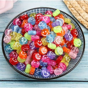 Smile Face Beads Factory - 10mm Acrylic Crackle Spacer Beads
