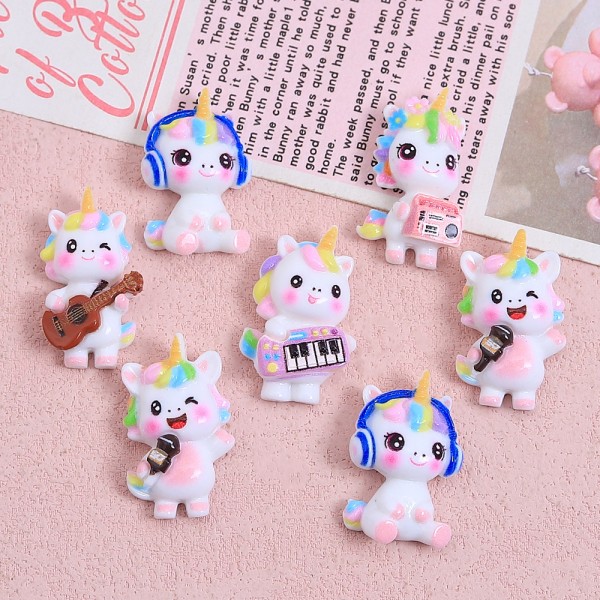 Unicorn Charms Factory - Music Kawaii Cartoon Resin Dolls