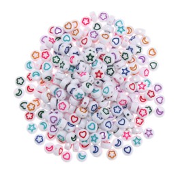 Acrylic Beads Manufacturer - 100pcs Flat Round Cube Beads