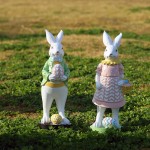 Easter Decoration Manufacturer - Custom Bunny Couple Garden Statue
