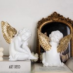 Cupid Sculpture Manufacturer - Golden Resin Angel Home Decor