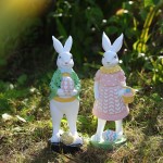 Easter Decoration Manufacturer - Custom Bunny Couple Garden Statue