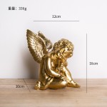 Cupid Sculpture Manufacturer - Golden Resin Angel Home Decor