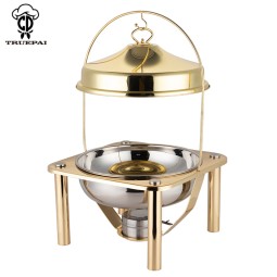 Chafing Dish Supplier - Arabic Style Gold Buffet Warmer with Hanging Lid