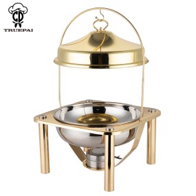 Chafing Dish Supplier - Arabic Style Gold Buffet Warmer with Hanging Lid