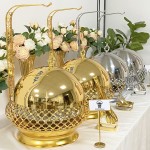 Chafing Dish Manufacturer - 8L Gold Silver Fuel Food Warmer for Catering