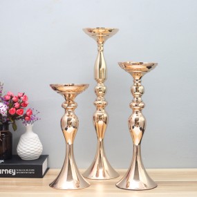 Candle Holder Supplier - Dual-Use Gold Metal Lantern for Flower Arrangement