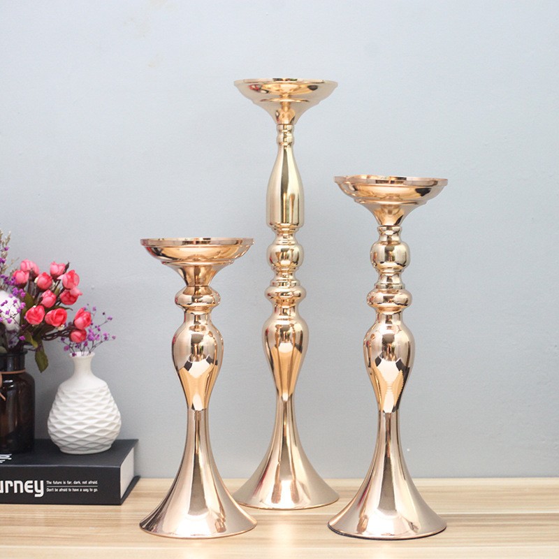Candle Holder Supplier - Dual-Use Gold Metal Lantern for Flower Arrangement