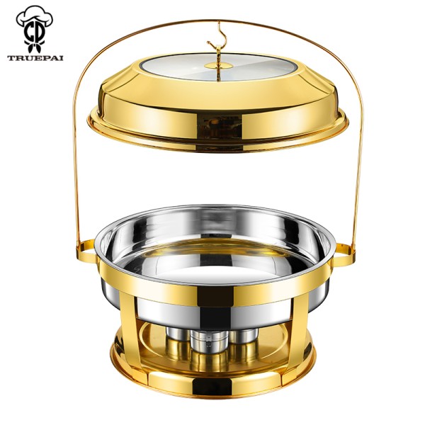 Chafing Dish Set Supplier - 20L Gold Hanging Commercial Buffet Equipment