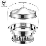 Food Warmer Factory - OEM Silver Round Chafing Dish Set for Catering