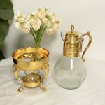 Teapot Set Manufacturer - Arabic Style Glass Tea Urn with Metal Holder
