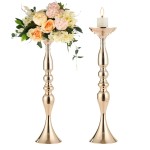 Candle Holder Supplier - Dual-Use Gold Metal Lantern for Flower Arrangement