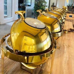 Chafing Dish Manufacturer - 6L Golden Roll Top Thermal Food Warmer