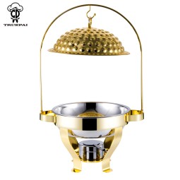 Chafing Dish Set Manufacturer - Luxury Arabic Design 8L Gold Buffet Warmer