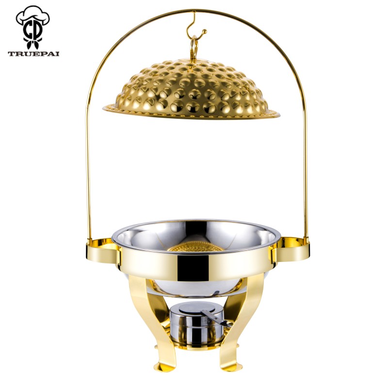 Chafing Dish Set Manufacturer - Luxury Arabic Design 8L Gold Buffet Warmer
