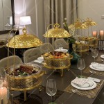 Chafing Dish Supplier - 8L Gold Alcohol Food Warmer for Wedding Catering