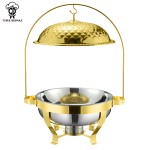 Chafing Dish Set Supplier - Gold Plated Diamond Cover Buffet Supplies