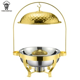 Chafing Dish Set Supplier - Gold Plated Diamond Cover Buffet Supplies
