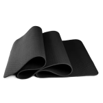 Yoga Mat Supplier - Black 6mm TPE Custom Logo Professional