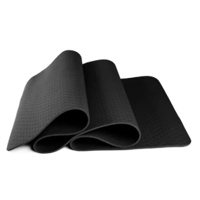 Yoga Mat Supplier - Black 6mm TPE Custom Logo Professional