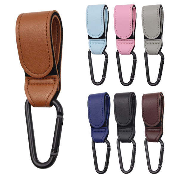 Stroller Clips Supplier - PU Leather Baby Stroller Hanging Accessories