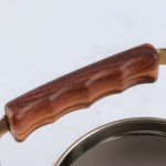 Water Kettle Supplier - 0.75L Golden Wood Handle Round Tea Pot