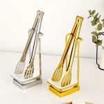 Serving Set Supplier - Stainless Steel Standing Rack with Food Tong