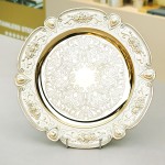 Charger Plates Supplier - Antique Gold Embossed Rim Decorative Plates