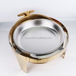 Chafing Dish Set Supplier - Stainless Steel Roll Top Gold Buffet Set