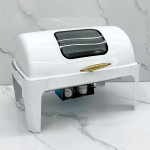 Chafing Dish Supplier - 9L White Electric Food Warmer with Glass Lid