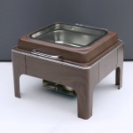 Food Warmer Manufacturer - 6/9L Wooden Pattern Hydraulic Chafer Set