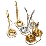 Serving Set Factory - Stainless Steel Soup Ladle and Food Clip with Stand