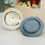 Charger Plates Supplier - Antique Gold Embossed Rim Decorative Plates