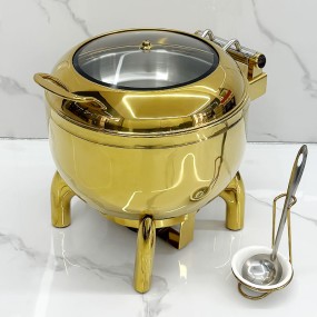 Food Warmer Supplier - Gold Silver Warm Soup Pot for Wedding Hotel