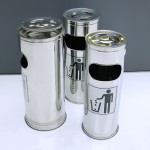 Ashtray Tray Supplier - Round Stainless Steel Commercial Dustbin