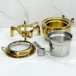 Food Warmer Supplier - Gold Silver Warm Soup Pot for Wedding Hotel