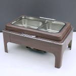 Food Warmer Manufacturer - 6/9L Wooden Pattern Hydraulic Chafer Set