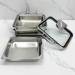 Food Warmer Supplier - 304 Stainless Steel Square Electric Buffet Set
