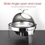 Food Warmer Factory - 6.0L Gold Silver Roll Top Round Buffet Warmer