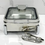 Food Warmer Supplier - 304 Stainless Steel Square Electric Buffet Set