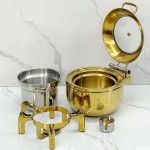 Food Warmer Supplier - Gold Silver Warm Soup Pot for Wedding Hotel