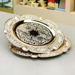 Charger Plates Supplier - Antique Gold Embossed Rim Decorative Plates