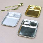 Divided Plate Manufacturer - Gold 3 Compartment Meal Snack Tray