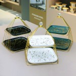 Cake Stand Supplier - Luxury Marble 3 Tier Ceramic Cake Pan Stand