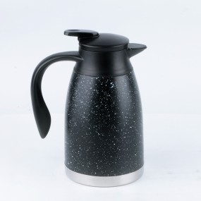 Water Kettle Supplier - 1.6L Black Double Wall Vacuum Hot Water Pot
